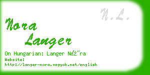 nora langer business card